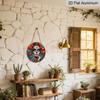 2D Flat 1pc, 8x8 in, Round Aluminum Metal Sign - Skull Design, Themed for Day of The Dead - for Outdoor & Indoor Decoration - Suitable for Spring and