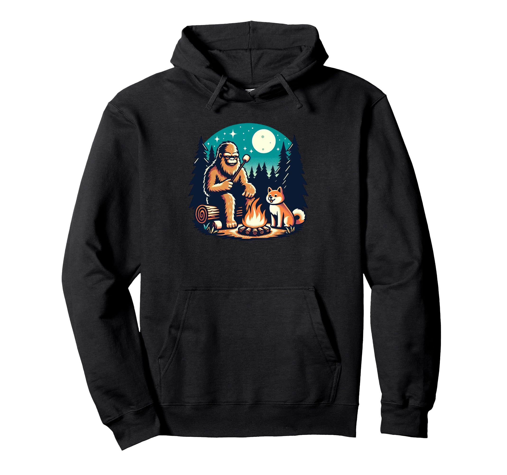 

Shiba Inu Bigfoot Sasquatch Dog Funny Camping Hoodie чорний