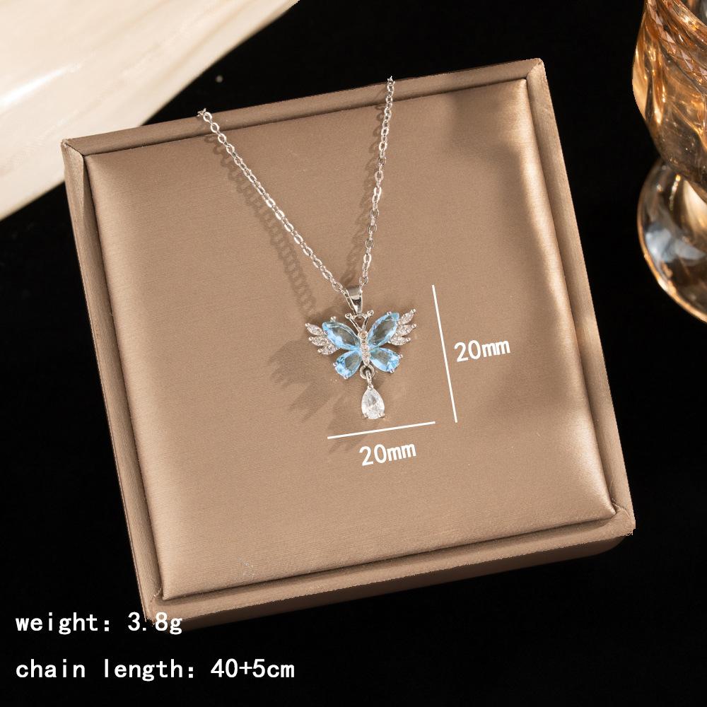 Light Luxury Zircon Full Diamond Choker Necklace Titanium Steel Versatile Minimalist Accessories for Women