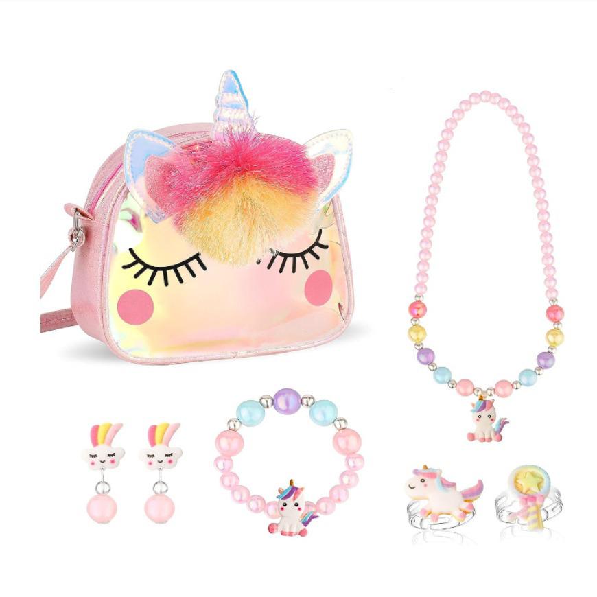 Unicorn Cartoon Shoulder Bag for Kids – Cute TPU Crossbody & Travel Storage Bag