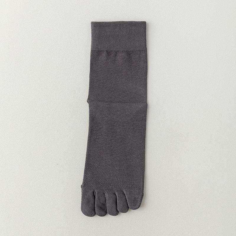 

Men s Spring and Autumn Sports Deodorant Wicking Sweat Five Finger Tube Cotton Socks 1 pair темно-сірий