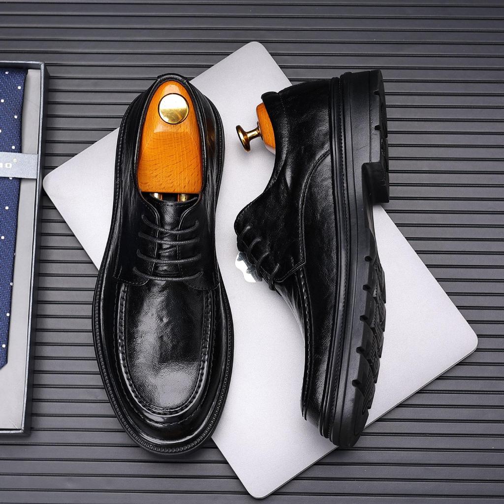 Herren Große Formelle Leder Derby Schuhe - Britischer Stil, Lässige Schnürung