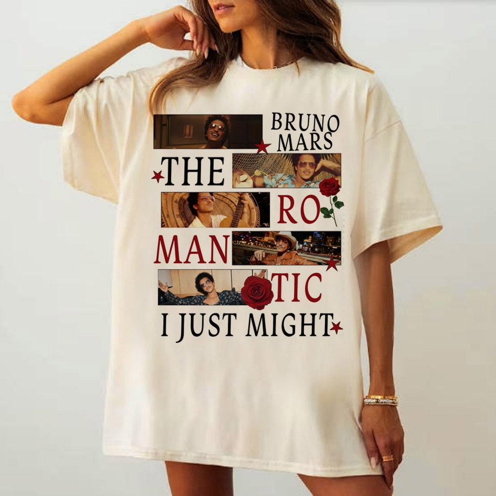 Bruno Mars shirt Women Punk anime Gothic Breathable Pastel harajuku tshirt Psychedelic Breathable Gothic harajuku streetwear S