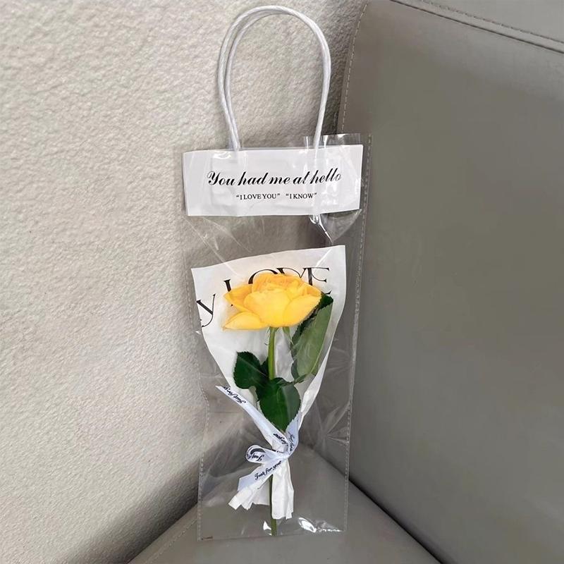 10Pcs Flower Packing Bags Transparent Flower Bouquet Gift Bag Valentine'S Day And Mother'S Day Flower Tote Bag