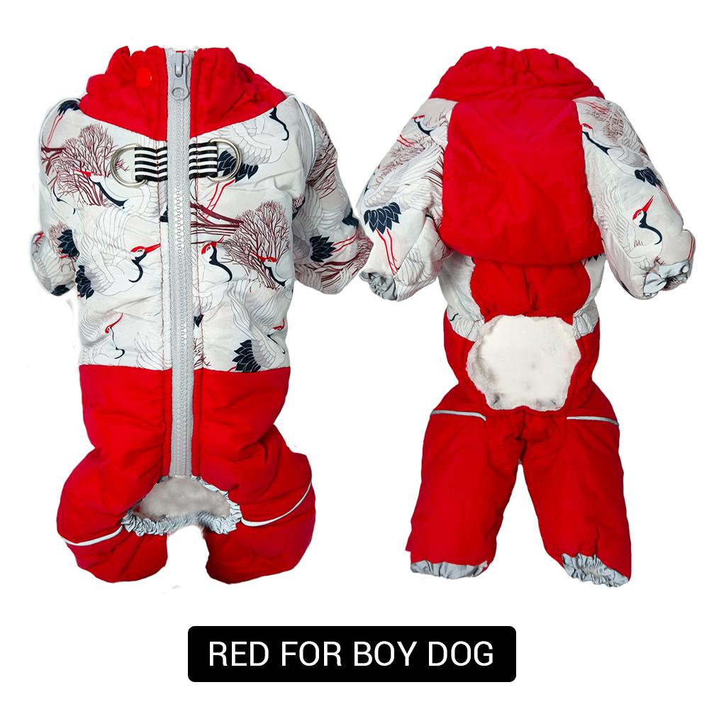 Winter Pet Jacket for Small Dogs Waterproof Windproof Zip-Up Snowsuit Fully Covered Belly Thicken Overalls for Girl/Boy Dogs