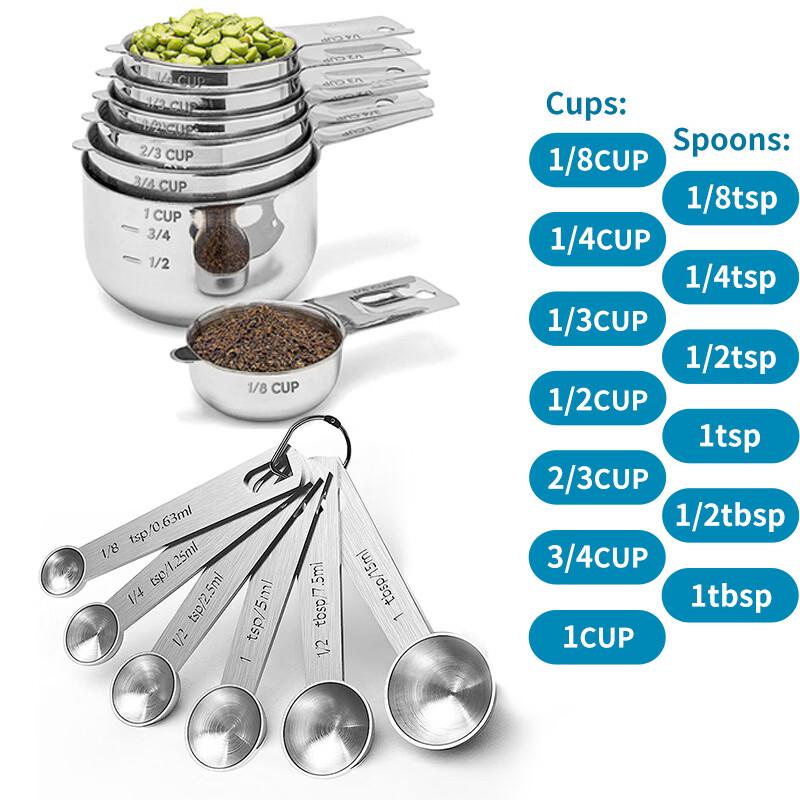 Xihe Stainless Steel Measuring Spoon and Cup Set