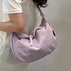 Simple Literary Dumpling Bag Women 2025 New Niche Casual Shoulder Bag Light Bag Solid Color Fashion Messenger Bag