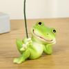 Niedliche Froschfigur Pflanzgefäß Dekoration Kleiner kletternder/liegender Frosch mit Blatt-Regenschirm Statue für Außenhof Terrasse Garten Dekor