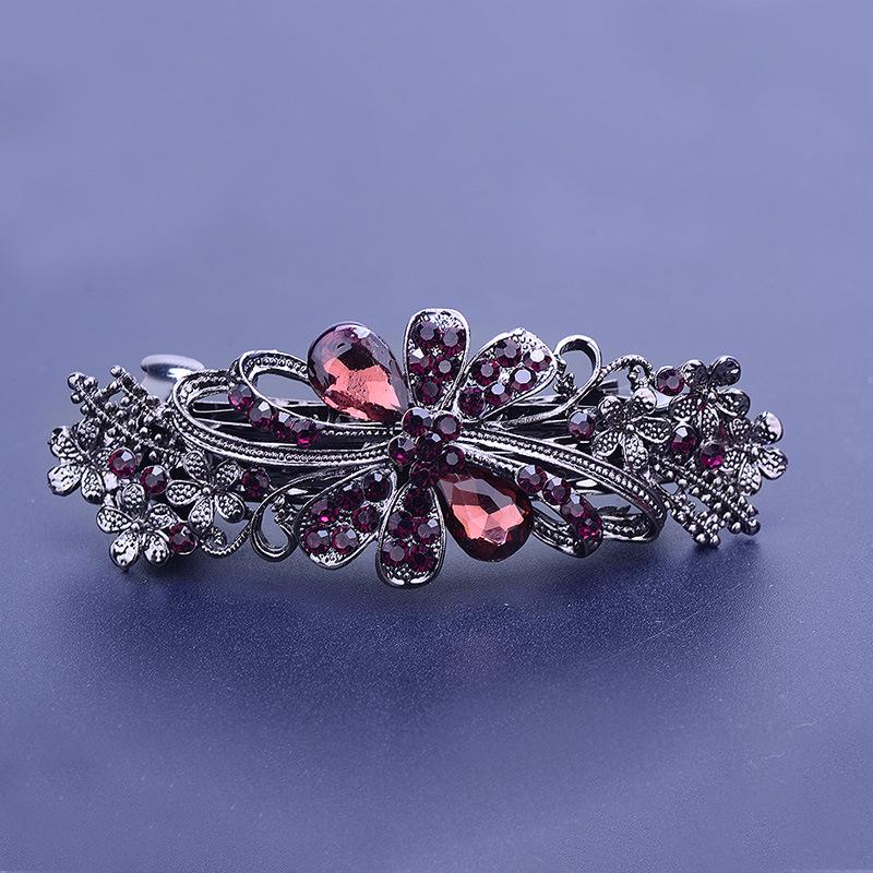 Korean Rhinestone Crystal Hair Clip for Women - Large Alloy Hairpin & Ponytail Accessory