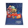 24TE HappyHanukkah Gift Card Menorah Light Present 3D PopUp Cards for Family Friend