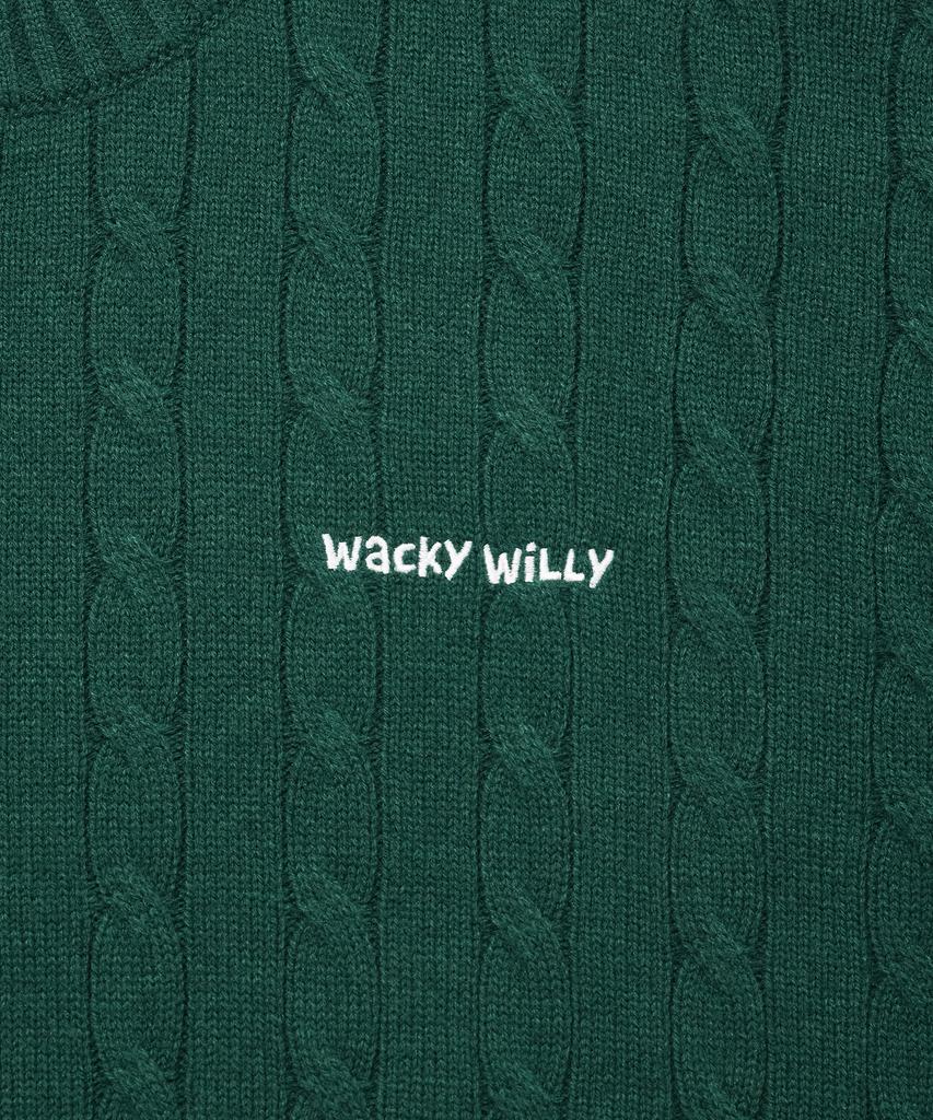 WACKY WILLY Basic Cable Tissue Pullover Green