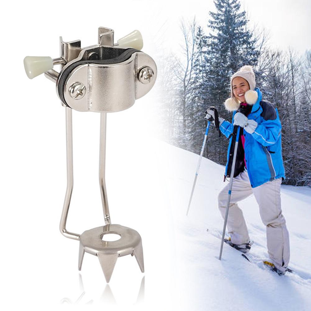 Trekking Pole Cane Tips Stainless Steel Walking Claw Crampon Stick Climbing Cane Ice Tips Non Slip for Winter Outdoor