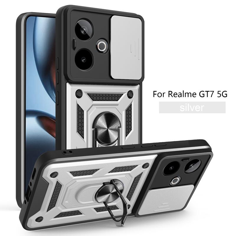 Pro pouzdro Realme GT7 5G Držák s magnetickým kroužkem do auta Pancéřové Nárazuvzdorné Coque Pro OPPO Realme GT7 GT 7 RealmeGT7 Kryt na ochranu objektivu