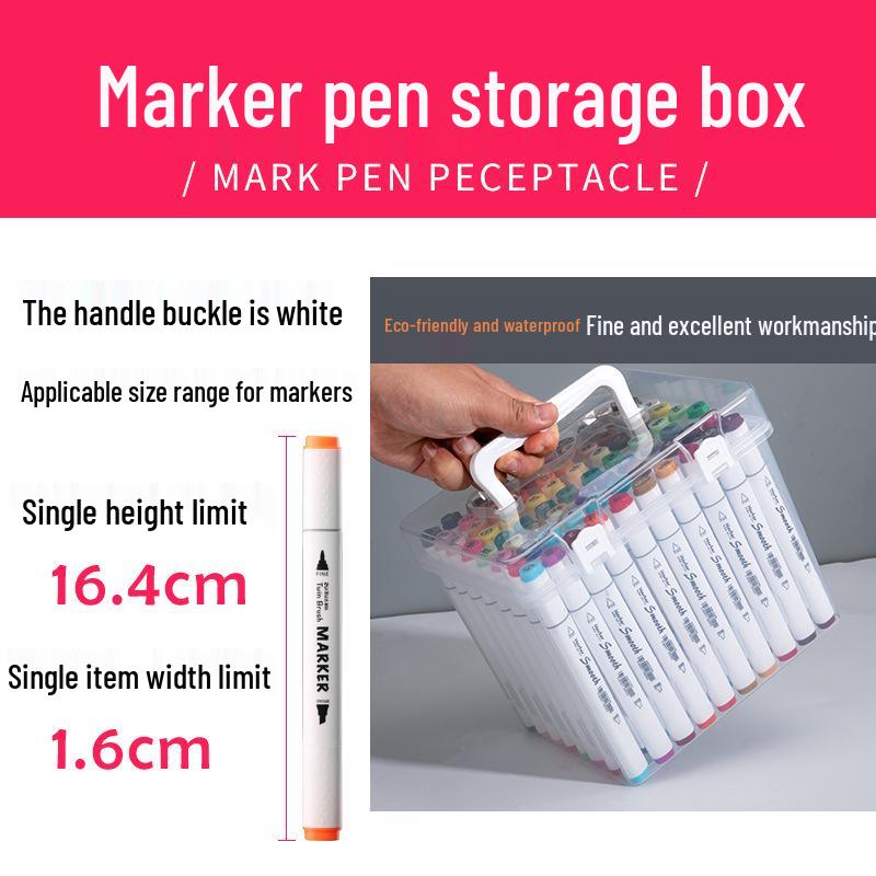 Transparent Student Marker & Brush Storage Box