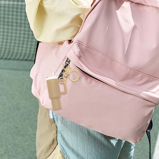 Mini Cup Keychain Charm School Bags Handbags Backpacks Keyring Multifunctional Lobster Clasp Key Holder Coin Bag