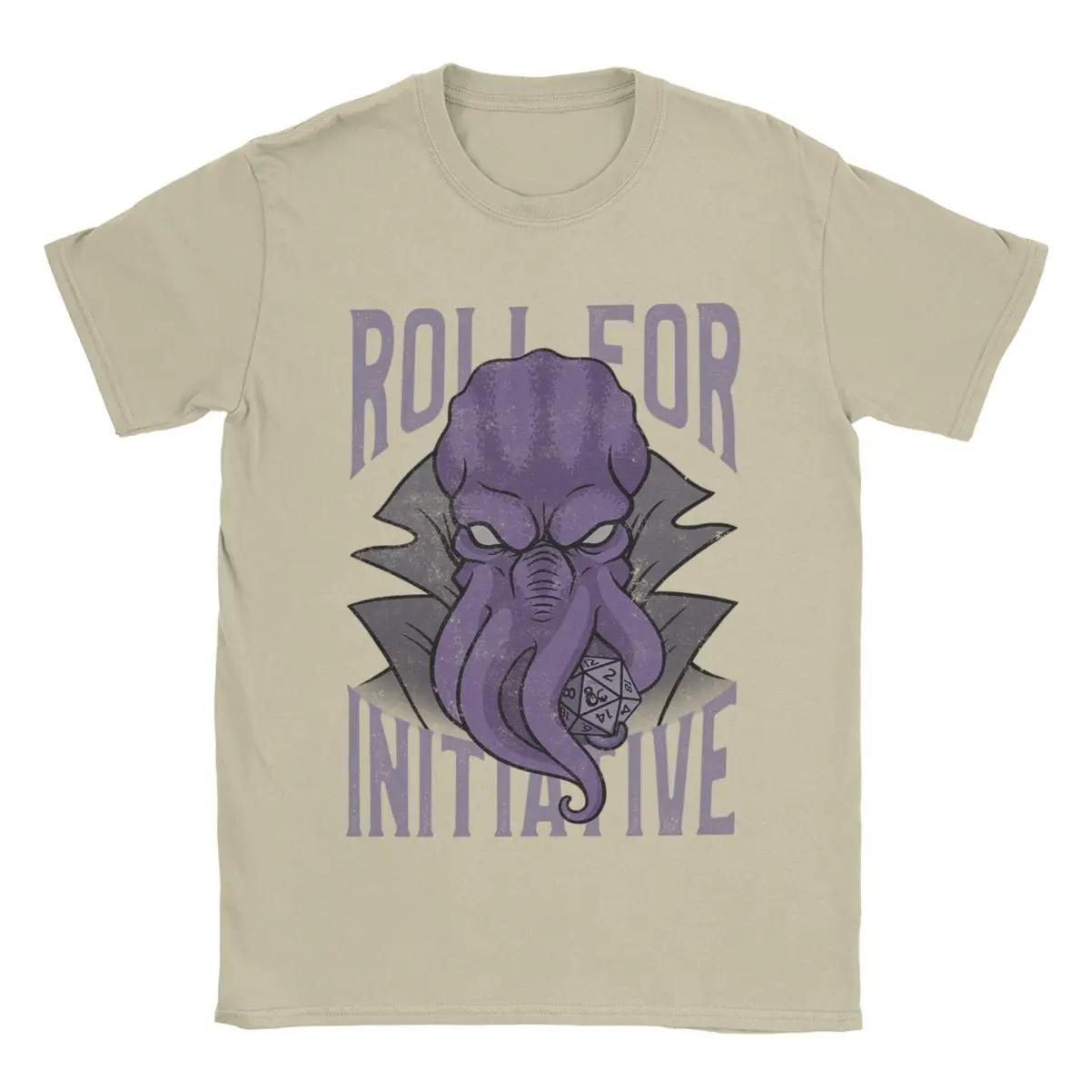 

Футболка Funny Roll For Initiative для мужчин с круглым воротом, хлопковые футболки с коротким рукавом для игры DnD, одежда для вечеринок L