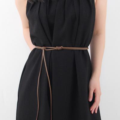 Imitation Leather Women Belt Versatile Solid Color Knotted Design Adjustable Waist Belt Shirt