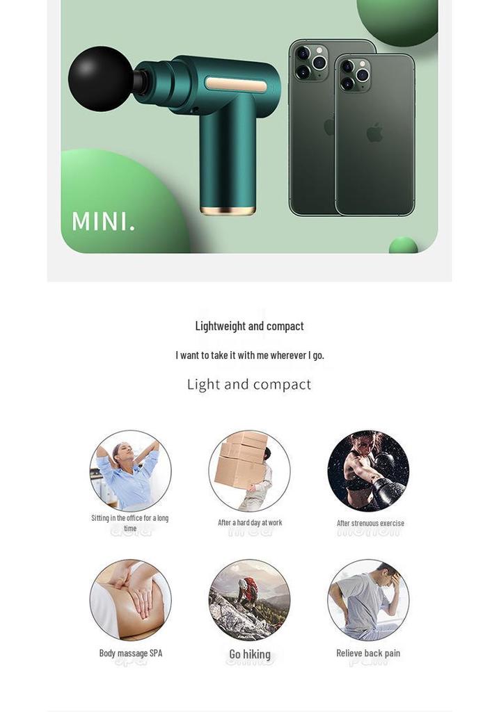 Mini pistolet do masażu mięśni fascii, ładowalny, do profesjonalnego fitnessu i relaksu