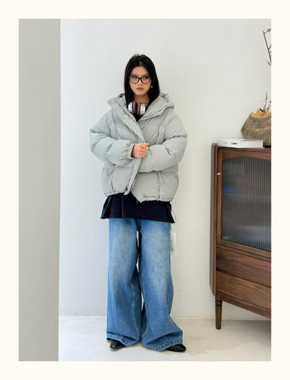 Winter Korean Style Loose Plus Size Casual Padded Cotton Hooded Jacket
