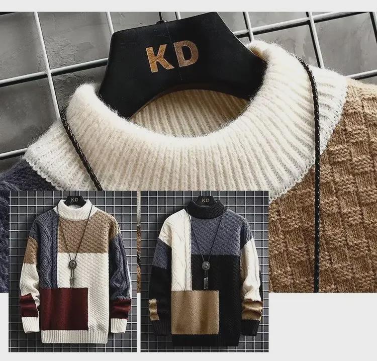 2023 Boys' Half-High Collar Thickened Sweater for Teens