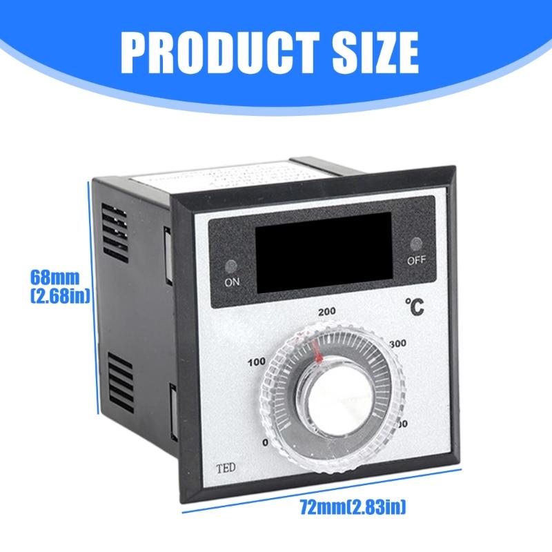 220V Knob 0-400 Degree Digital Thermostat Powered Temperature Controller Heat Resistance Thermostat For Baking