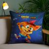 C-Crash B-Bandicoot Cushion Cover Plush Fabric Soft Double-Sided Printed Invisible Zipper Sofa Pillow Case Home Decor