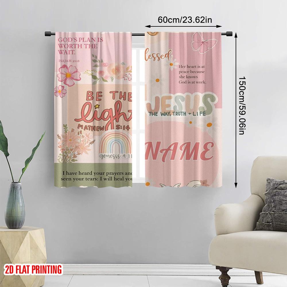 2 Stück, 2D-Flachdruck Moderne Vorhänge Treue Collage Polyesterstoff (ohne Stange) Festlicher Gebrauch für Schlafzimmer, Wohnzimmer