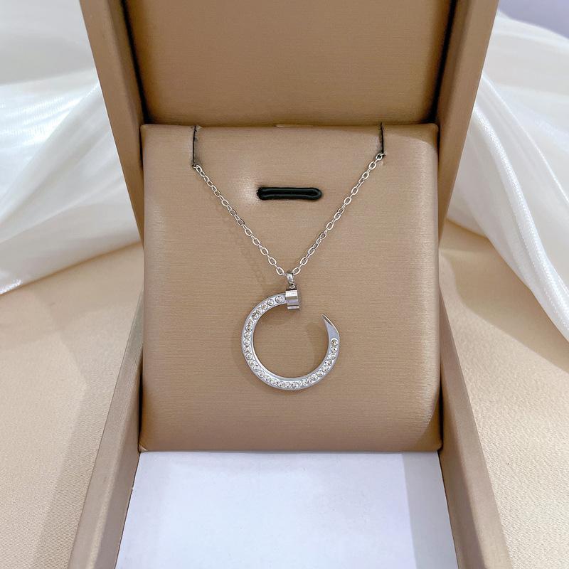 Geometric Planet Personality Minimalist Wind Furnace Real Gold Necklace Female Collarbone Chain