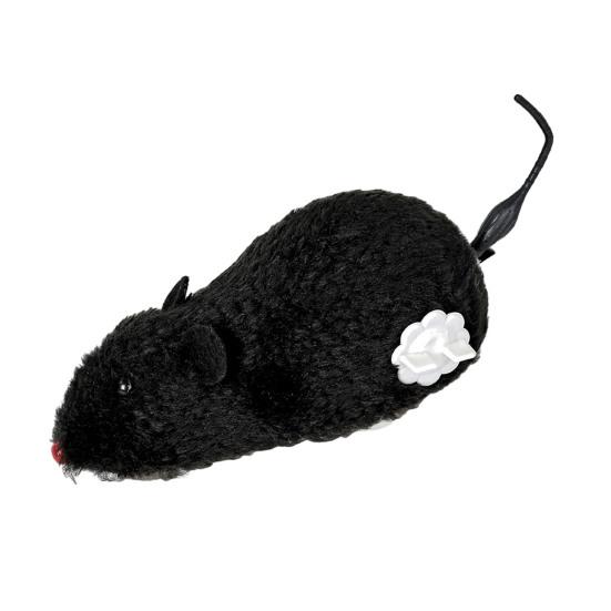Wind-Up Mouse Cat Toy Plush Mouse with Rotating Tail Automatic Moving Mouse Interactive Cat Toy for Pounce Chasing Hunting Instinct Simulation
