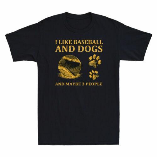 I Like Baseball And Dogs And Maybe 3 People Baseball Lover Vintage Men s T-Shirt S