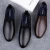 Fashion Premium Mens Genuine Leather Loafers Slip-On Dress Shoes Comfortable Business Casual Shoes Breathable Driving Footwear Moccasins
