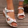 New slope heel platform sandals women's word with fish mouth Velcro beach sandals