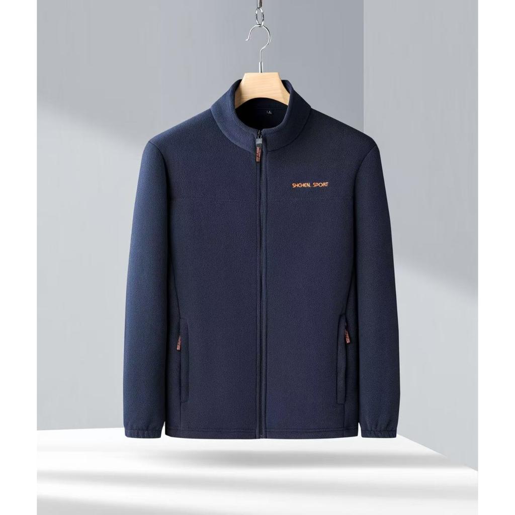 Top de Chaqueta Polar de Otoño e Invierno para Hombre, Cuello Alto para Hombres de Mediana Edad y Jóvenes, Chaqueta Polar con Polar Añadido