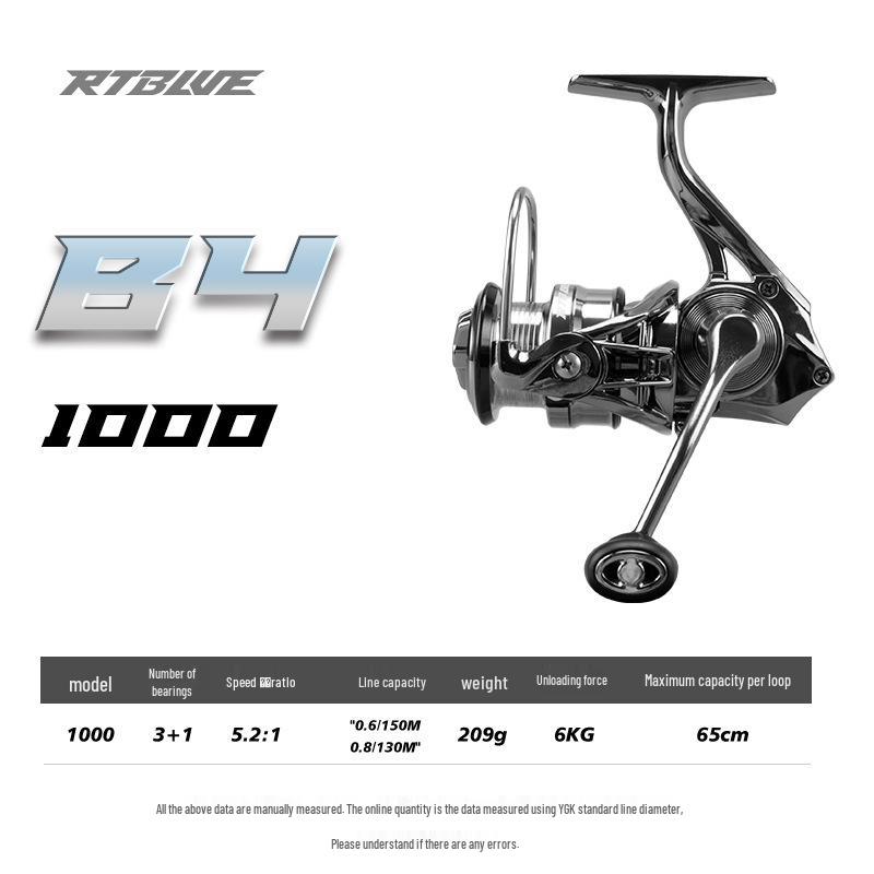 RTBLUE-26 B4 Lure Spinning Reel: Sloped Shallow Cup for All-Purpose Long Cast Fishing