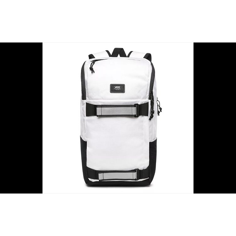 Vans Obstacle Skatepack Large Capacity Sports Nylon Backpack Unisex backpack White VN0A3I69WHT White