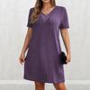 Summer New V-neck Short Sleeve Dress Elegant Plus Size Women's Dress For Leisure Wholesale
