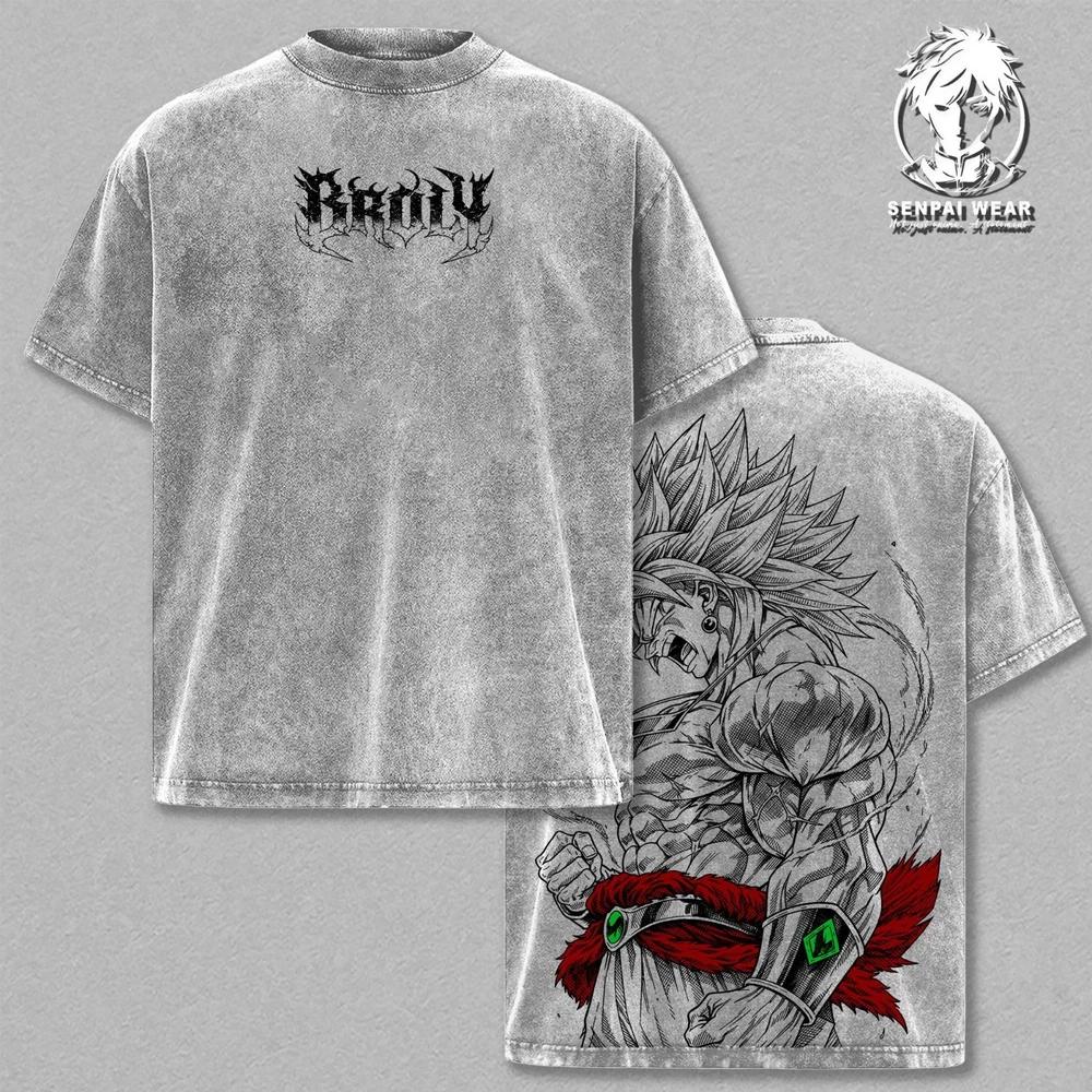 Vintage Dragon Ball Broly Super Saiyan Washed T Shirt Anime Graphic Tee Unisex XL