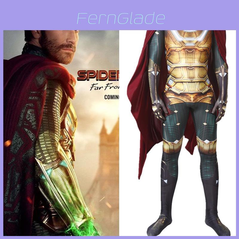Spider-man Far From Home Mysterio Costume With Detailed Jumpsuit And Cloak**