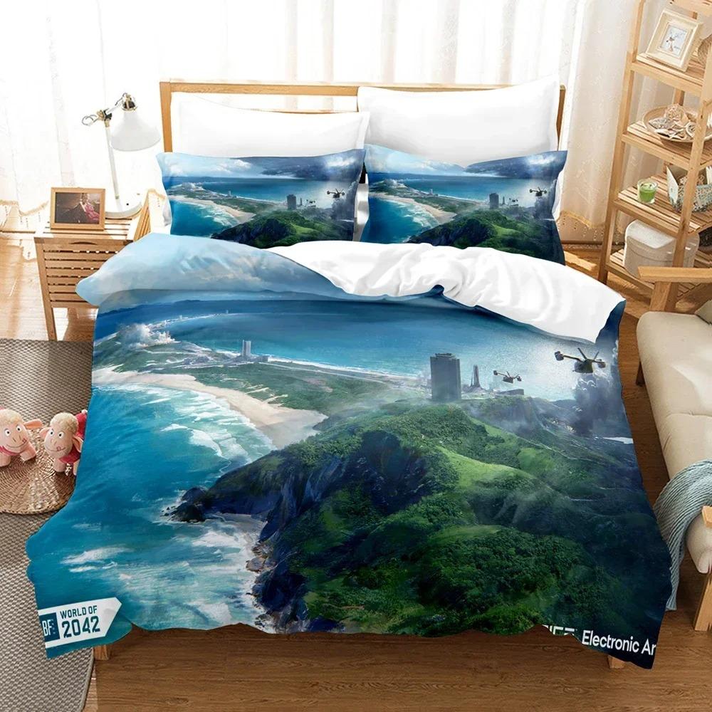 Comforter 3D Printed Battlefield 2042 Bedding Set Double Twin Full Queen King Adult Kids Bedclothes