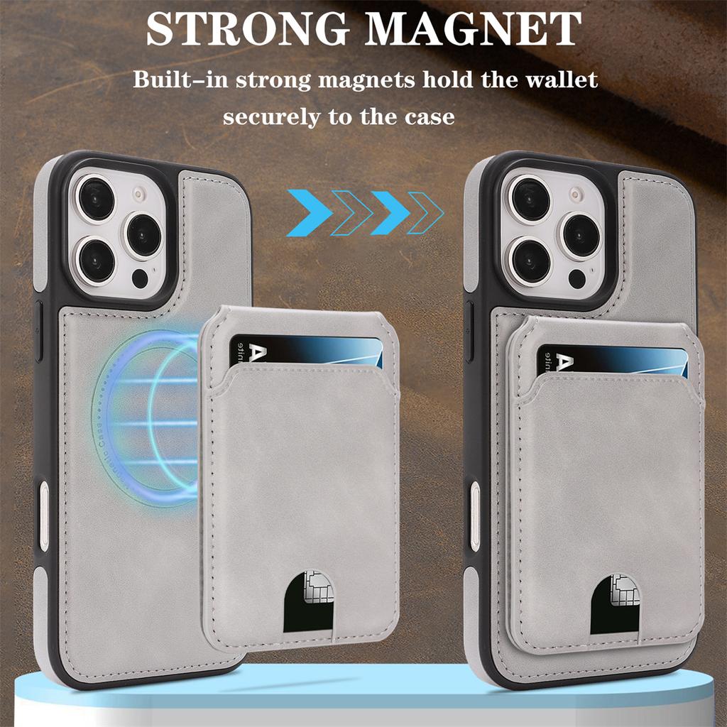 Magnetic Leather Phone Case with Card Holder for iPhone 12 - 17 Series Multi - Functional Stand Shockproof Protective Cover