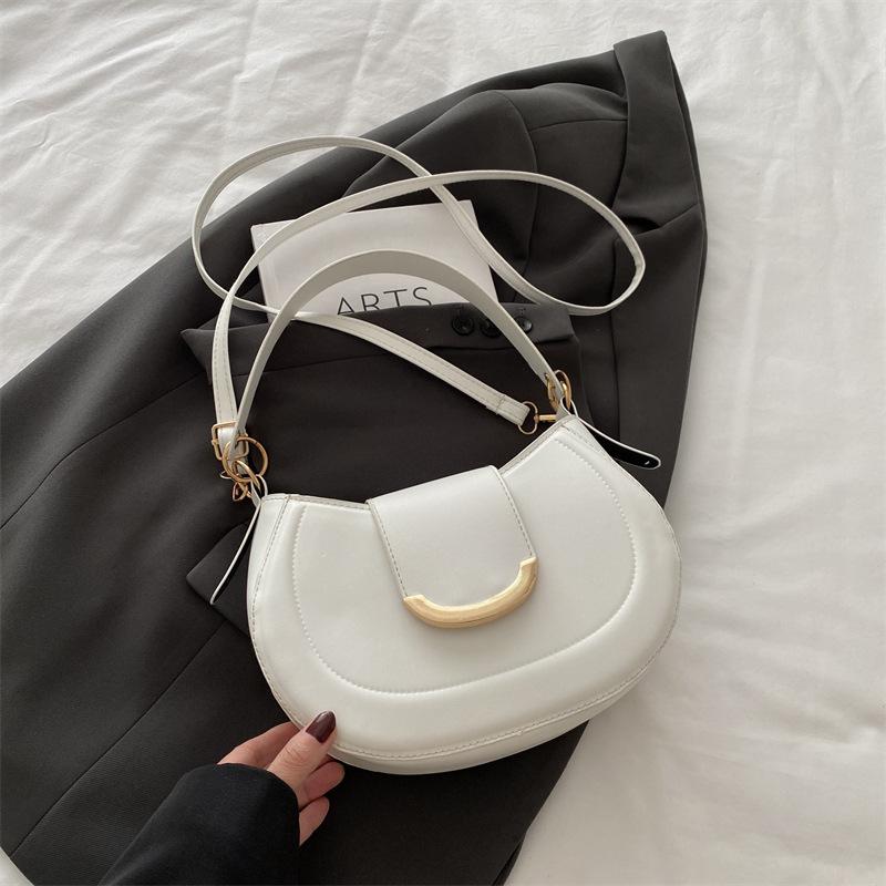 Women's Casual Messenger Bag New Women's Bag Simple Underarm Bag Solid Color Fashion Niche Design Bag Tide 2025 One Shoulder