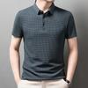 STORN New Men's Business Casual Short Sleeved Bone Flower Solid Color POLO Shirt Fashion Breathable Comfortable Summer Versatile Top