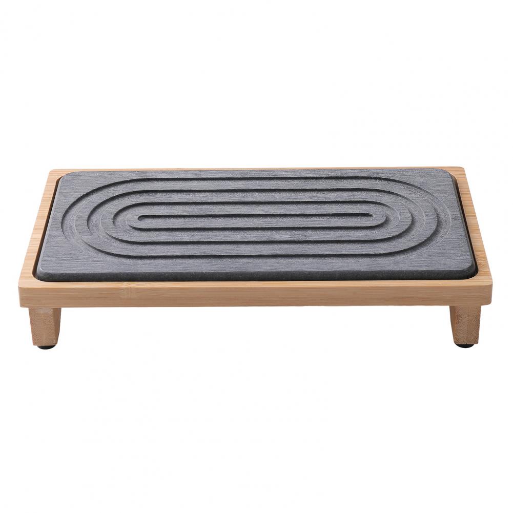 

Absorbent Tray Diatomaceous Earth Mat Diatomite Bamboo Sink Tray Fast Drying Stone Soap Dish Water Absorbing Bathroom Countertop темно-сірий