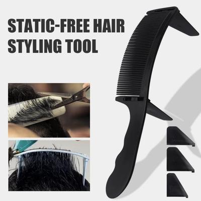 Yousheng 2Pcs Barber Haircut Fade Comb Professional Curved Positioning Blending Clipper Comb Men Women Hair Trimming Comb Hairdresser Tools