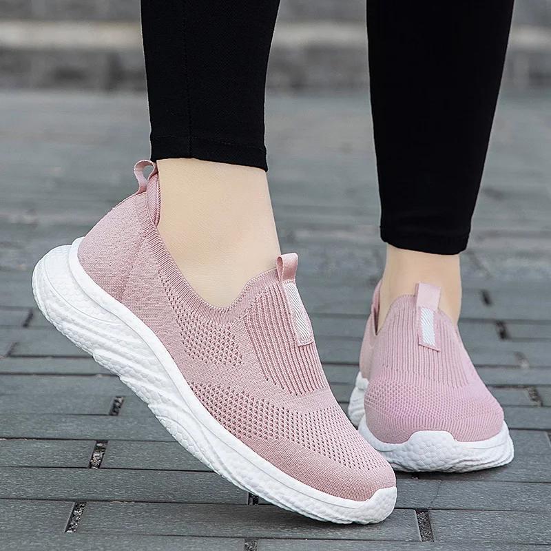 BKQU  Men Slip On Sneaker Casual Loafers Shoes Walking Trainers Women Socks Breathable Lightweight Flats Fitness Driving