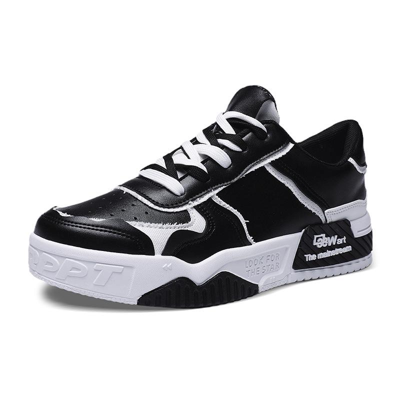 

Spring and autumn new trendy men s shoes sports casual shoes men s low-top color matching black and white board shoes student flats 39