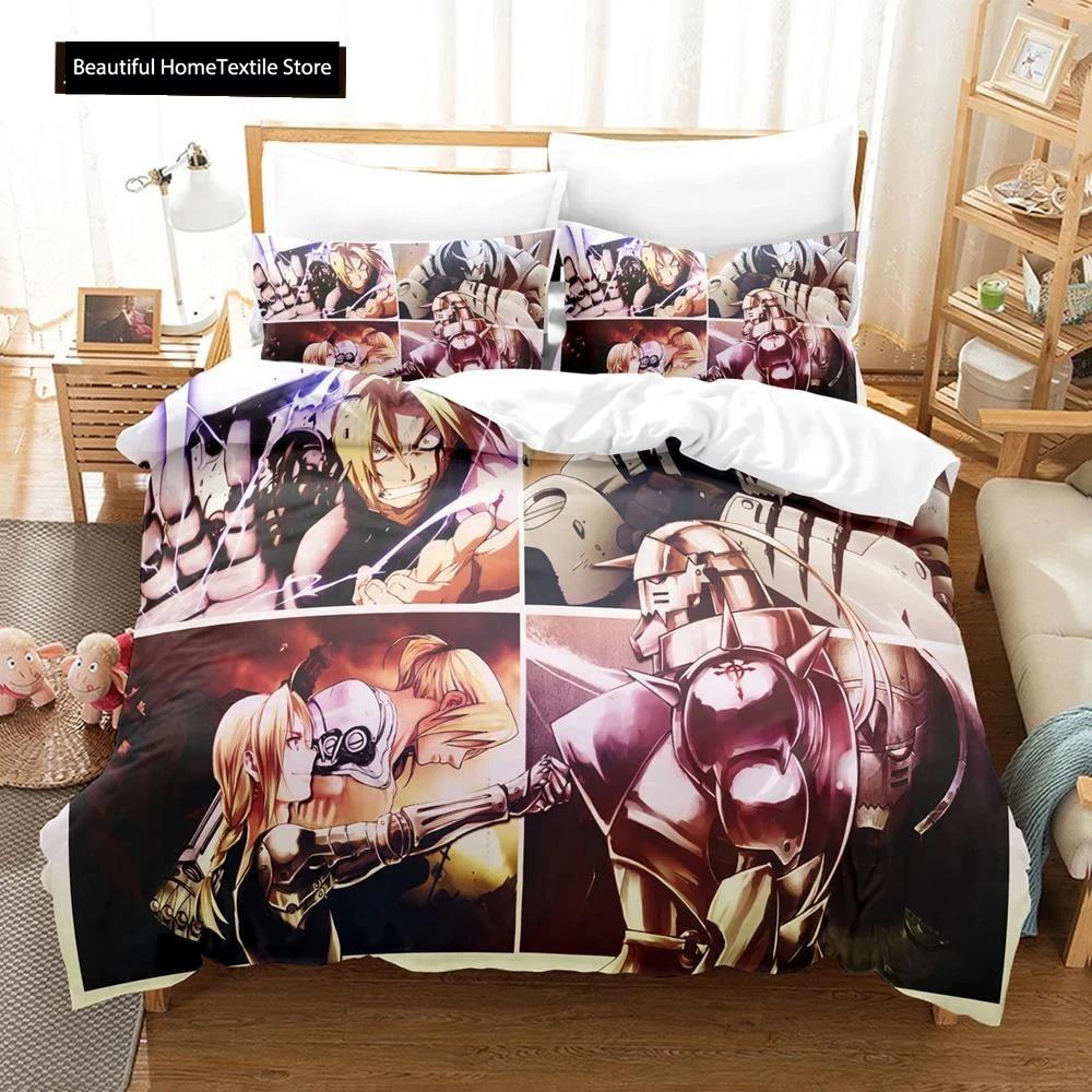 Fullmetal Alchemist Anime Bedding Set Duvet Cover Single Twin King Size Comforter Home Textile Bedroom Decor