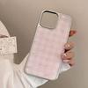 Gilt Gold Is Suitable for Apple 17promax Mobile Phone Case Iphone16 Pink Plaid Bow 13 Electroplated High-quality Mobile Phone Case