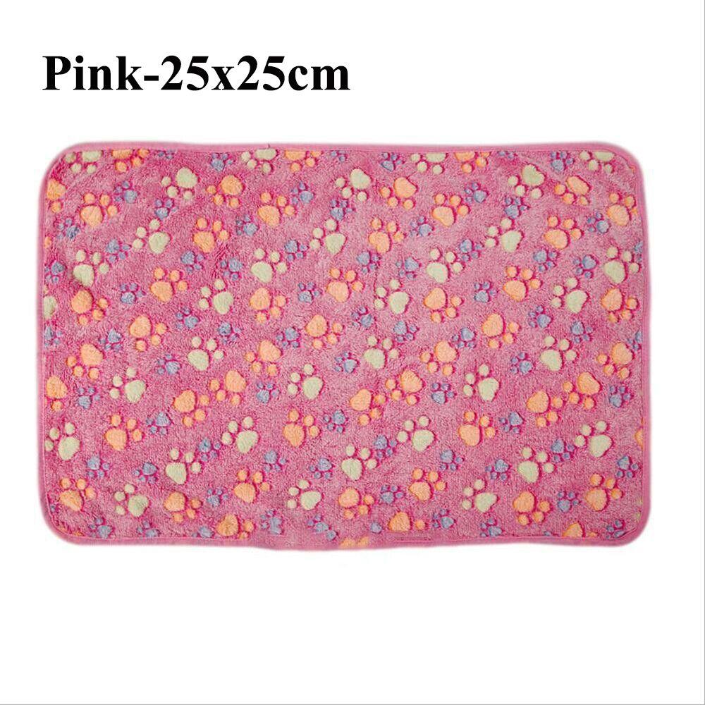 Soft Comfortable Sleeping Dog Paw Pattern Cat Pet Blanket Mat Kennel Dog Cushion Mat