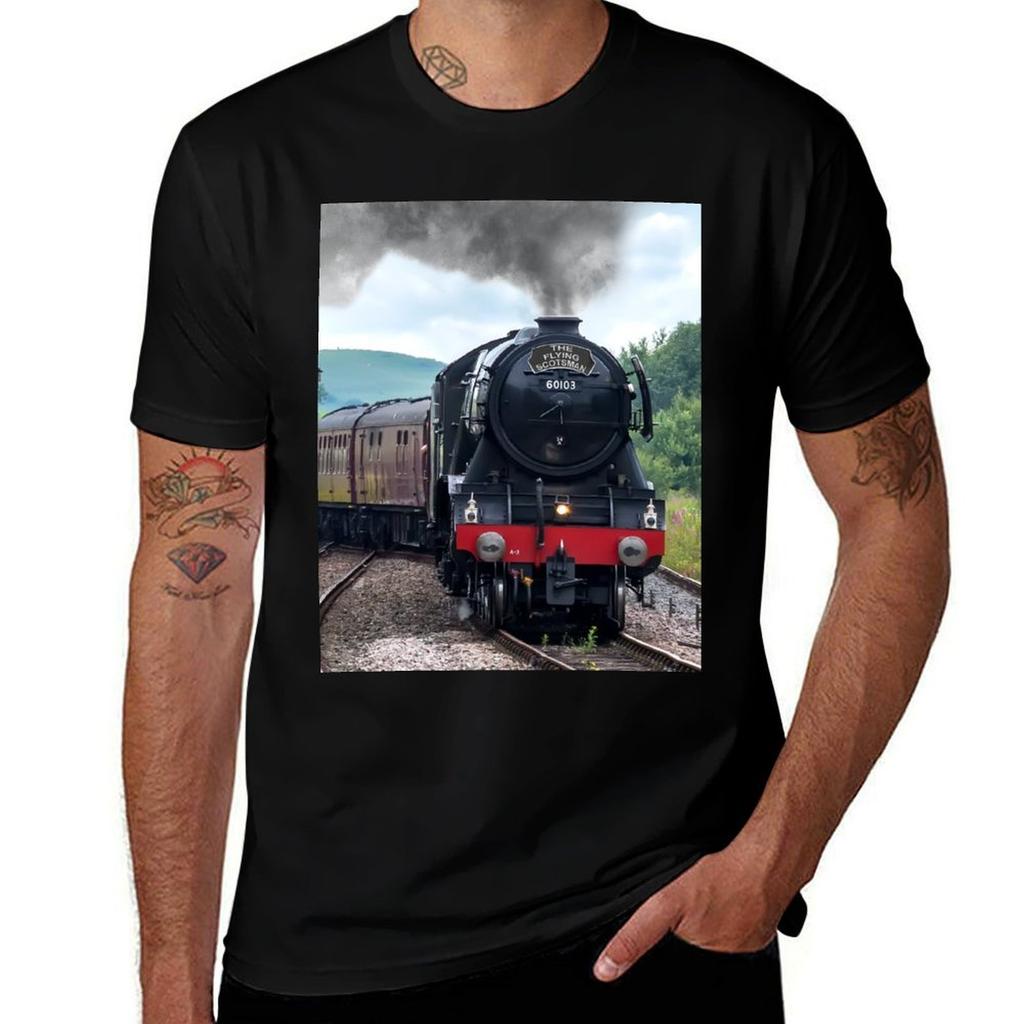 Flying Scotsman Crossing The Points Tshirt Large Size Basic Casual Tshirt